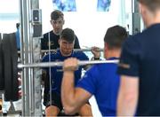 27 April 2022; Max O'Reilly with senior athletic performance coach Joe McGinley during a Leinster Rugby squad gym session at Virgin Active in Cape Town, South Africa. Photo by Harry Murphy/Sportsfile