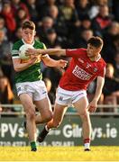 25 April 2022; Ruairi Muphy of Kerry in action against Sean Brady of Cork during the EirGrid Munster GAA Football Under 20 Championship final match between Kerry and Cork at Austin Stack Park in Tralee, Kerry. Photo by Eóin Noonan/Sportsfile