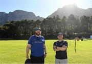 25 April 2022; Videographer Robert Maguire and senior communications & media manager Marcus Ó Buachalla during a Leinster rugby squad training session at Westerford High School in Cape Town, South Africa. Photo by Harry Murphy/Sportsfile