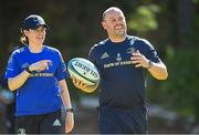 25 April 2022; Lead performance analyst Emmet Farrell and assistant performance analyst Juliett Fortune during a Leinster rugby squad training session at Westerford High School in Cape Town, South Africa. Photo by Harry Murphy/Sportsfile