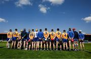 24 April 2022; The Clare players stand for the pre game team photograph in advance of the Munster GAA Hurling Senior Championship Round 2 match between Tipperary and Clare at FBD Semple Stadium in Thurles, Tipperary. Photo by Ray McManus/Sportsfile