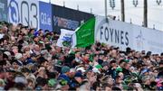 23 April 2022; Supporters stand during the playing of the National Anthem before the Munster GAA Hurling Senior Championship Round 2 match between Limerick and Waterford at TUS Gaelic Grounds in Limerick. Photo by Ray McManus/Sportsfile