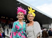 26 April 2022; Racegoers Anne Marie Dunning from Newbridge, Co Kildare, left, and Breda Butler from Drombane, Co Tipperary during day one of the Punchestown Festival at Punchestown Racecourse in Kildare. Photo by David Fitzgerald/Sportsfile