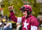 26 April 2022; Jockey Jack Kennedy after winning the Killashee Hotel Handicap Hurdle on Felix Dejsy during day one of the Punchestown Festival at Punchestown Racecourse in Kildare. Photo by David Fitzgerald/Sportsfile