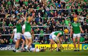23 April 2022; Supporters, on the city end terraces, react during the Munster GAA Hurling Senior Championship Round 2 match between Limerick and Waterford at TUS Gaelic Grounds in Limerick. Photo by Ray McManus/Sportsfile
