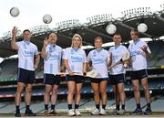 27 April 2022; In attendance are, from left, Shelmaliers GAA Club and former Dublin footballer Eoghan O'Gara, former Thomas Davis GAA Club and Dublin footballer Paul Curran, former Oulart the Balagh and Wexford camogie player Ursula Jacob, Ratoath GAA Club and Meath footballer Katie Newe, former Faythe Harriers GAA Club and Wexford hurler Larry O'Gorman and former Allenwood GAA Club and Kildare footballer John Doyle, at the launch of the 2022 Beko Club Champion at Croke Park in Dublin, a competition to reward and celebrate local GAA club heroes who go above and beyond to help their local community and club. For more information visit leinstergaa.ie/beko-club-champion-2021/. Photo by Sam Barnes/Sportsfile