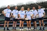 27 April 2022; In attendance are, from left, Shelmaliers GAA Club and former Dublin footballer Eoghan O'Gara, former Thomas Davis GAA Club and Dublin footballer Paul Curran, former Oulart the Balagh and Wexford camogie player Ursula Jacob, Ratoath GAA Club and Meath footballer Katie Newe, former Faythe Harriers GAA Club and Wexford hurler Larry O'Gorman and former Allenwood GAA Club and Kildare footballer John Doyle, at the launch of the 2022 Beko Club Champion at Croke Park in Dublin, a competition to reward and celebrate local GAA club heroes who go above and beyond to help their local community and club. For more information visit leinstergaa.ie/beko-club-champion-2021/. Photo by Sam Barnes/Sportsfile