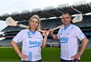 27 April 2022; Former Oulart the Balagh and Wexford camogie player Ursula Jacob and former Faythe Harriers GAA Club and Wexford hurler Larry O'Gorman in attendance at the launch of the 2022 Beko Club Champion at Croke Park in Dublin, a competition to reward and celebrate local GAA club heroes who go above and beyond to help their local community and club. For more information visit leinstergaa.ie/beko-club-champion-2021/. Photo by Sam Barnes/Sportsfile