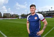 27 April 2022; Joe Redmond stands for a portrait before a St Patrick's Athletic Media Conference at Richmond Park in Dublin. Photo by Sam Barnes/Sportsfile