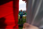 27 April 2022; Limerick manager Diarmuid Mullins speaks with his players after the oneills.com Munster GAA Hurling U20 Championship Semi-Final match between Limerick and Waterford at TUS Gaelic Grounds in Limerick, Ireland. Photo by Michael P Ryan/Sportsfile