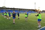 27 April 2022; Players go through passing drills during a Leinster Rugby women's squad training session at Energia Park in Dublin. Photo by Brendan Moran/Sportsfile