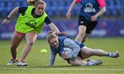 27 April 2022; Lesley Ring, right, and Elise O'Byrne-White during a Leinster Rugby women's squad training session at Energia Park in Dublin. Photo by Brendan Moran/Sportsfile