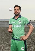 28 April 2022; Ireland cricketer Simi Singh stands for a portrait during the Ireland’s International Cricket Season Launch at HBV Studios in Dublin. Photo by Sam Barnes/Sportsfile