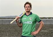 28 April 2022; Ireland cricketer Mark Adair stands for a portrait during the Ireland’s International Cricket Season Launch at HBV Studios in Dublin. Photo by Sam Barnes/Sportsfile
