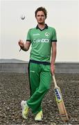 28 April 2022; Ireland cricketer Mark Adair stands for a portrait during the Ireland’s International Cricket Season Launch at HBV Studios in Dublin. Photo by Sam Barnes/Sportsfile