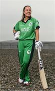 28 April 2022; Ireland captain Laura Delany stands for a portrait during the Ireland’s International Cricket Season Launch at HBV Studios in Dublin. Photo by Sam Barnes/Sportsfile
