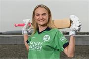 28 April 2022; Ireland cricketer Gaby Lewis stands for a portrait during the Ireland’s International Cricket Season Launch at HBV Studios in Dublin. Photo by Sam Barnes/Sportsfile
