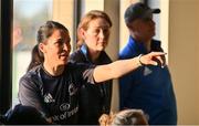 27 April 2022; Head coach Tania Rosser during a Leinster Rugby women's squad workshop at Energia Park in Dublin. Photo by Brendan Moran/Sportsfile