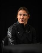 28 April 2022; Katie Taylor during a media conference, held at the Hulu Theatre at Madison Square Garden, ahead of her undisputed lightweight championship fight with Amanda Serrano, on Saturday night at Madison Square Garden in New York, USA. Photo by Stephen McCarthy/Sportsfile