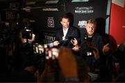 28 April 2022; Promoters Jake Paul and Eddie Hearn, left, during a media conference, held at the Hulu Theatre at Madison Square Garden, ahead of the undisputed lightweight championship fight between Katie Taylor and Amanda Serrano, on Saturday night at Madison Square Garden in New York, USA. Photo by Stephen McCarthy/Sportsfile