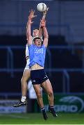 28 April 2022; Darragh Swords of Kildare in action against Greg McEneaney of Dublin during the EirGrid Leinster GAA Football U20 Championship Final match between Dublin and Kildare at MW Hire O'Moore Park in Portlaoise, Laois. Photo by Ben McShane/Sportsfile