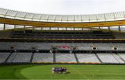 29 April 2022; Leinster players huddle during a Leinster Rugby Captain's Run at the DHL Stadium in Cape Town, South Africa. Photo by Harry Murphy/Sportsfile