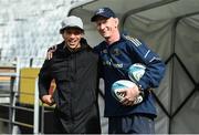 29 April 2022; Former Leinster player Zane Kirchner and head coach Leo Cullen during a Leinster Rugby Captain's Run at the DHL Stadium in Cape Town, South Africa. Photo by Harry Murphy/Sportsfile
