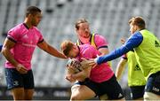29 April 2022; Ciarán Frawley and Jack Dunne, centre, with Adam Byrne and Martin Moloney during a Leinster Rugby Captain's Run at the DHL Stadium in Cape Town, South Africa. Photo by Harry Murphy/Sportsfile