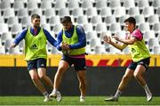 29 April 2022; Vakh Abdaladze, centre, with Harry Byrne and Chris Cosgrave during a Leinster Rugby Captain's Run at the DHL Stadium in Cape Town, South Africa. Photo by Harry Murphy/Sportsfile