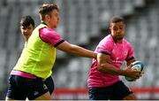 29 April 2022; Adam Byrne, right and Lee Barron during a Leinster Rugby Captain's Run at the DHL Stadium in Cape Town, South Africa. Photo by Harry Murphy/Sportsfile