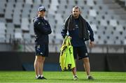 29 April 2022; Elite player development officer Aaron Dundon, right, and senior athletic performance coach Joe McGinley during a Leinster Rugby Captain's Run at the DHL Stadium in Cape Town, South Africa. Photo by Harry Murphy/Sportsfile