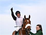 29 April 2022; Jockey Robbie Power waves goodbye after riding Teahupoo as his final ride in the Paddy Power Champion Hurdle during day four of the Punchestown Festival at Punchestown Racecourse in Kildare. Photo by David Fitzgerald/Sportsfile