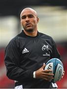 29 April 2022; Simon Zebo of Munster warms up before the United Rugby Championship match between Munster and Cardiff at Musgrave Park in Cork. Photo by Sam Barnes/Sportsfile