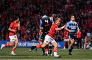 29 April 2022; Craig Casey of Munster celebrates on his way to scoring his side's fourth try during the United Rugby Championship match between Munster and Cardiff at Musgrave Park in Cork. Photo by Sam Barnes/Sportsfile