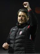 29 April 2022; Derry City manager Ruaidhrí Higgins after his side's victory in the SSE Airtricity League Premier Division match between St Patrick's Athletic and Derry City at Richmond Park in Dublin. Photo by Seb Daly/Sportsfile