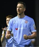 29 April 2022; Shane McEleney of Derry City after his side's victory in the SSE Airtricity League Premier Division match between St Patrick's Athletic and Derry City at Richmond Park in Dublin. Photo by Seb Daly/Sportsfile
