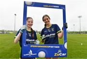 30 April 2022; Cliona Craughwell, left, aged 12, and Aoibhín Moore, aged 12, both of Menlough / Skehana during the 2022 ZuCar Gaelic4Teens Festival Day at the GAA National Games Development Centre in Abbotstown, Dublin. Photo by Sam Barnes/Sportsfile
