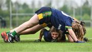 30 April 2022; Participants take part in an agility exercise during the 2022 ZuCar Gaelic4Teens Festival Day at the GAA National Games Development Centre in Abbotstown, Dublin. Photo by Sam Barnes/Sportsfile