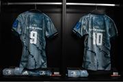 30 April 2022; The jerseys of Cormac Foley and Ciarán Frawley of Leinster in the dressing room before the United Rugby Championship match between DHL Stormers and Leinster at the DHL Stadium in Cape Town, South Africa. Photo by Harry Murphy/Sportsfile