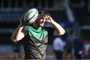 30 April 2022; Tom Daly of Connacht warms-up before the United Rugby Championship match between Cell C Sharks and Connacht at Hollywoodbets Kings Park Stadium in Durban, South Africa. Photo by Darren Stewart/Sportsfile