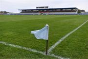 30 April 2022; A sideline flag flies in the wind before the Munster GAA Senior Football Championship Quarter-Final match between Clare and Limerick at Cusack Park in Ennis, Clare. Photo by Piaras Ó Mídheach/Sportsfile