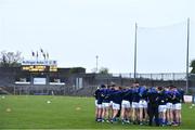 30 April 2022; Longford players huddle before the Leinster GAA Football Senior Championship Quarter-Final match between Westmeath and Longford at TEG Cusack Park in Mullingar, Westmeath. Photo by Ben McShane/Sportsfile
