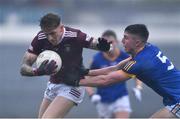 30 April 2022; Nigel Harte of Westmeath in action against James Moran of Longford during the Leinster GAA Football Senior Championship Quarter-Final match between Westmeath and Longford at TEG Cusack Park in Mullingar, Westmeath. Photo by Ben McShane/Sportsfile