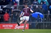 30 April 2022; John Heslin of Westmeath kicks a point during the Leinster GAA Football Senior Championship Quarter-Final match between Westmeath and Longford at TEG Cusack Park in Mullingar, Westmeath. Photo by Ben McShane/Sportsfile