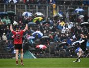 30 April 2022; Rory Beggan of Monaghan kicks a free during the Ulster GAA Football Senior Championship Quarter-Final match between Monaghan and Down at St Tiernach’s Park in Clones, Monaghan. Photo by David Fitzgerald/Sportsfile