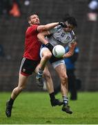 30 April 2022; Gary Mohan of Monaghan in action against Anthony Doherty of Down during the Ulster GAA Football Senior Championship Quarter-Final match between Monaghan and Down at St Tiernach’s Park in Clones, Monaghan. Photo by David Fitzgerald/Sportsfile
