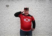 30 April 2022; Down supporter Dominic McGee from Newry before the Ulster Ladies Senior Football Championship Semi-Final match between Monaghan and Armagh at St Tiernach’s Park in Clones, Monaghan. Photo by David Fitzgerald/Sportsfile