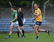 30 April 2022; David Tubridy of Clare celebrates after scoring his side's first goal, from a penalty, during the Munster GAA Senior Football Championship Quarter-Final match between Clare and Limerick at Cusack Park in Ennis, Clare. Photo by Piaras Ó Mídheach/Sportsfile