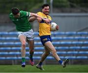 30 April 2022; Aaron Griffin of Clare in action against Michael Donovan of Limerick during the Munster GAA Senior Football Championship Quarter-Final match between Clare and Limerick at Cusack Park in Ennis, Clare. Photo by Piaras Ó Mídheach/Sportsfile