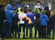30 April 2022; Gary Mohan of Monaghan poses for photos with supporters after the Ulster GAA Football Senior Championship Quarter-Final match between Monaghan and Down at St Tiernach’s Park in Clones, Monaghan. Photo by David Fitzgerald/Sportsfile
